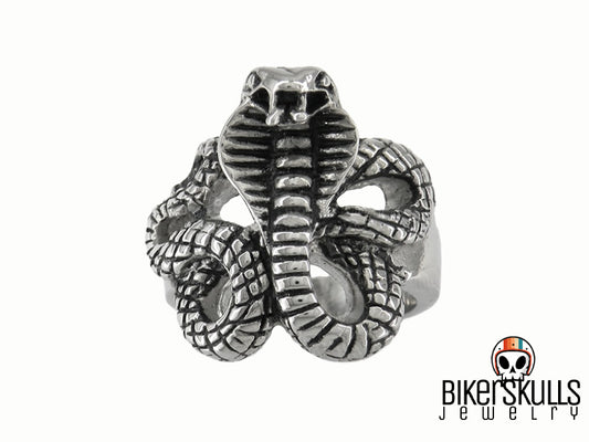 Bikerskulls Cobra stainless steel ring