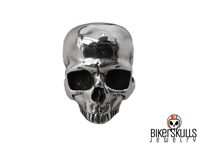 Anello Chucky con mezzo teschio in acciaio