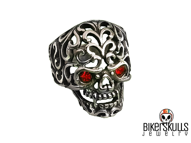 Anello Jack con Mexican Skull in acciaio