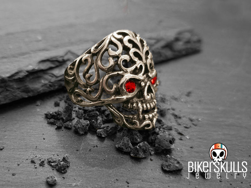 Biker Skulls anello in acciaio 316L rappresentante il famoso mexican skull
