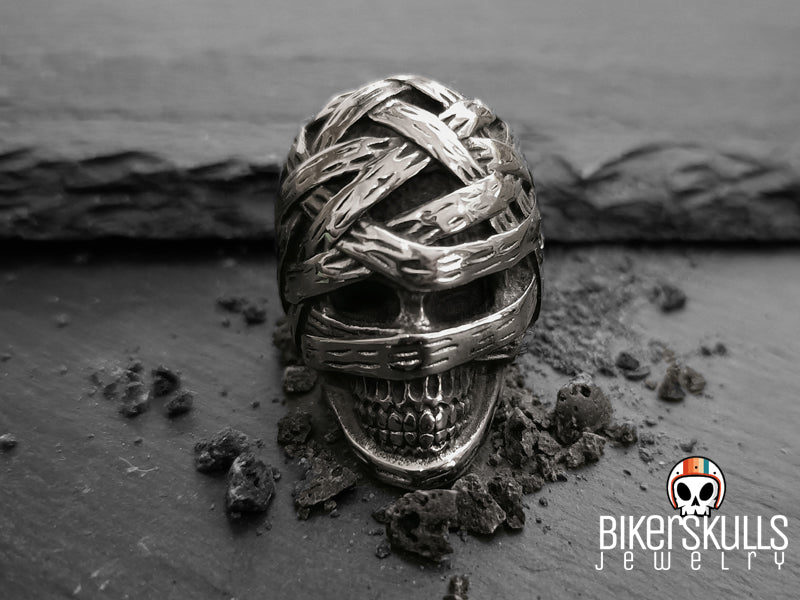Biker skulls stainless steel skull mummy ring