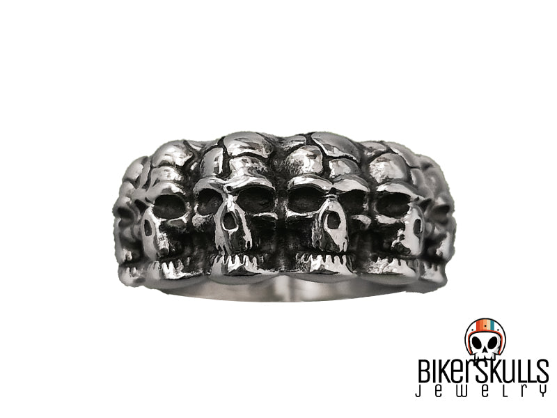 Biker skulls stainless steel skulls ring for men and woman