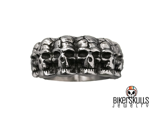 Biker skulls stainless steel skulls ring for men and woman