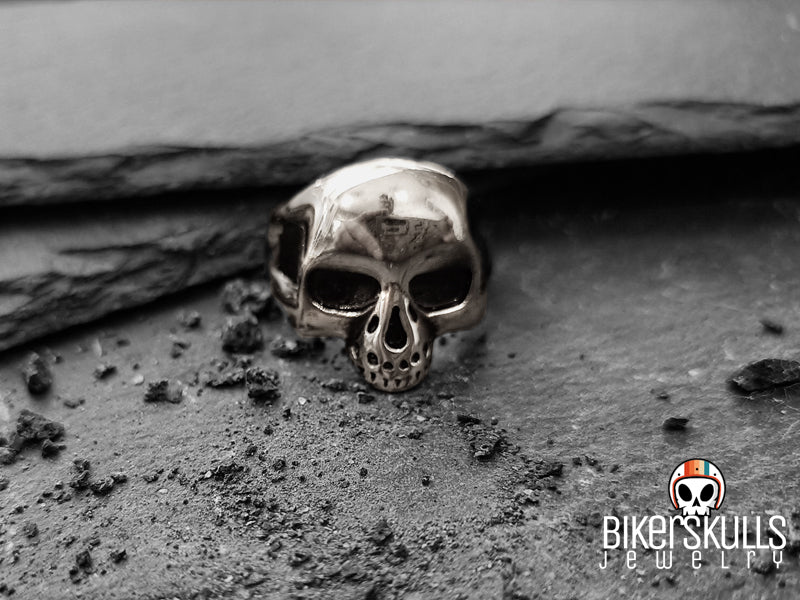 Bikerskulls jewelry anello in acciaio
