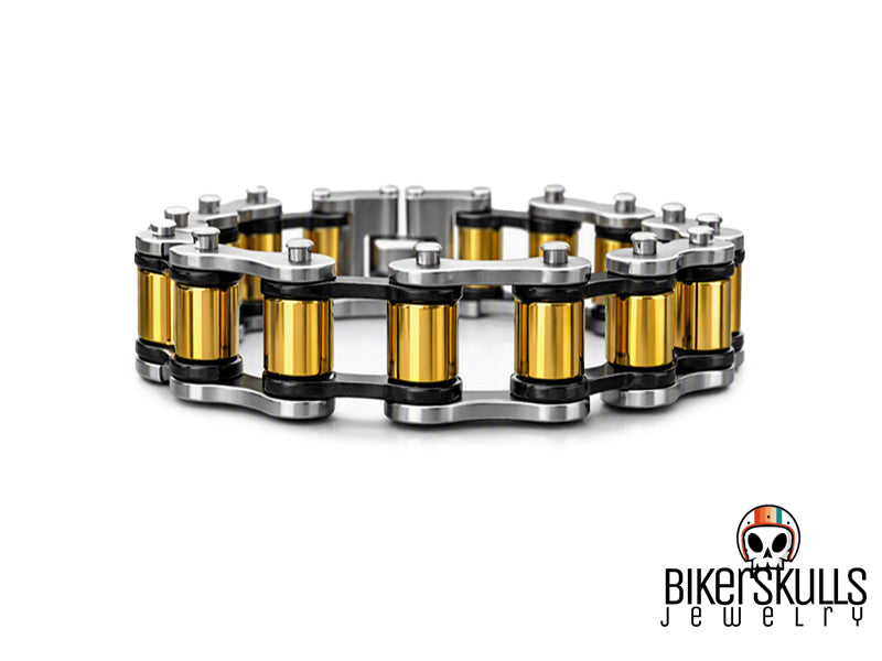 Bikerskulls stainless steel bike chain bracelet