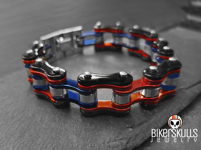 Bikerskulls stainless steel bike chain bracelet