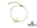 Bracciale Baku con teschio in acciaio dorato