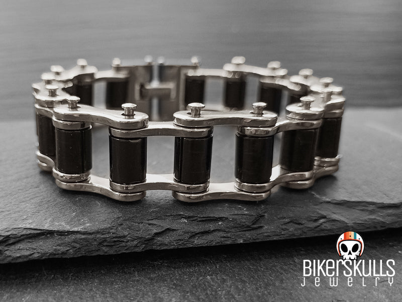 Bikerskulls stainless steel bike chain bracelet
