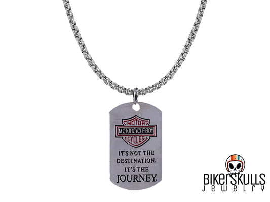 Motorcycle Boy necklace with steel tag 