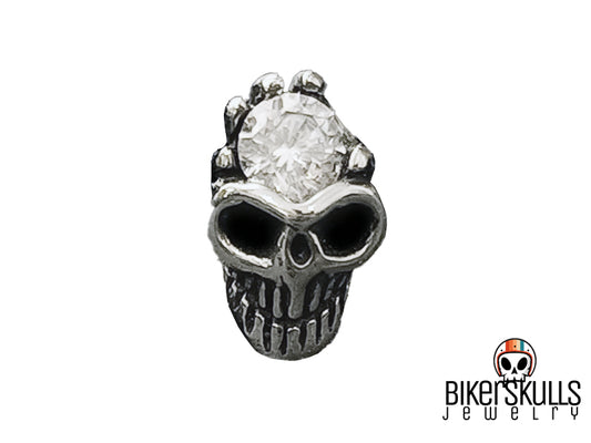 Single Darcus skull earring with steel zircon