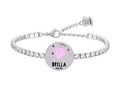 Bracciale con inciso un piccolo diamante smaltato simbolo di determinazione, forza spirituale e luminosità! 