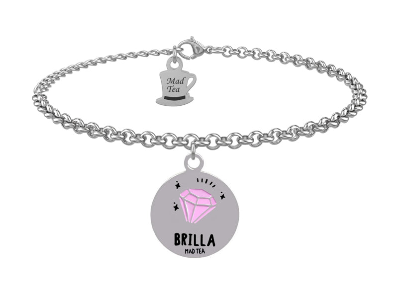 Bracciale con inciso un piccolo diamante smaltato simbolo di determinazione, forza spirituale e luminosità!&nbsp;
