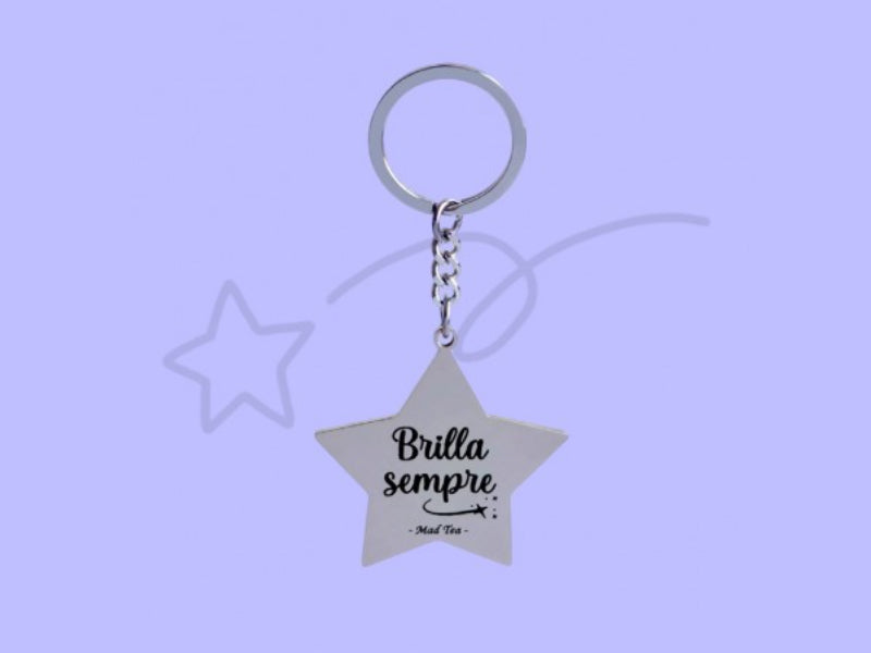 Stainless steel Brilla Sempre Star keychain by Mad Tea