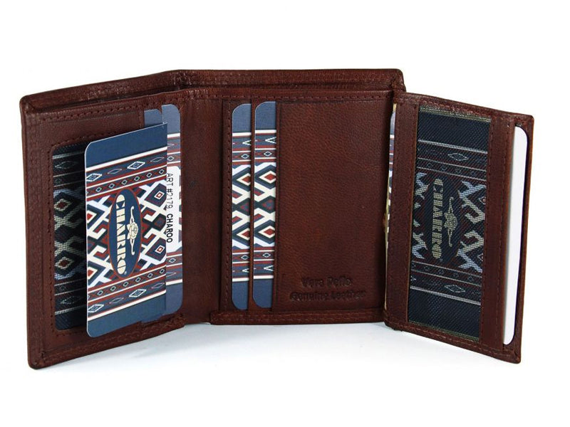 Portafoglio Charro da uomo in vera pelle con bottone