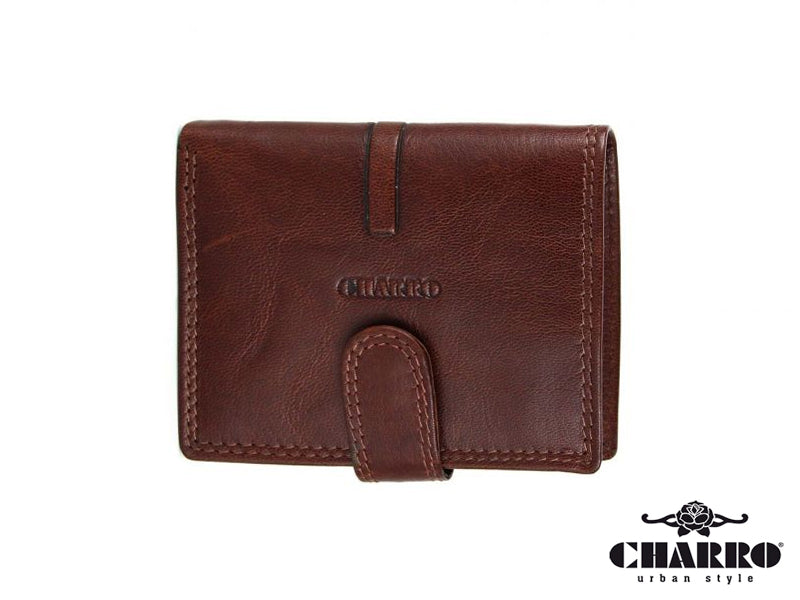 Portafoglio Charro da uomo in vera pelle con bottone