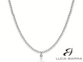 Collana donna in acciaio con perle e cristallo bianco