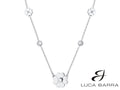 Collana Donna in acciaio con quadrifoglio con zircone bianco.