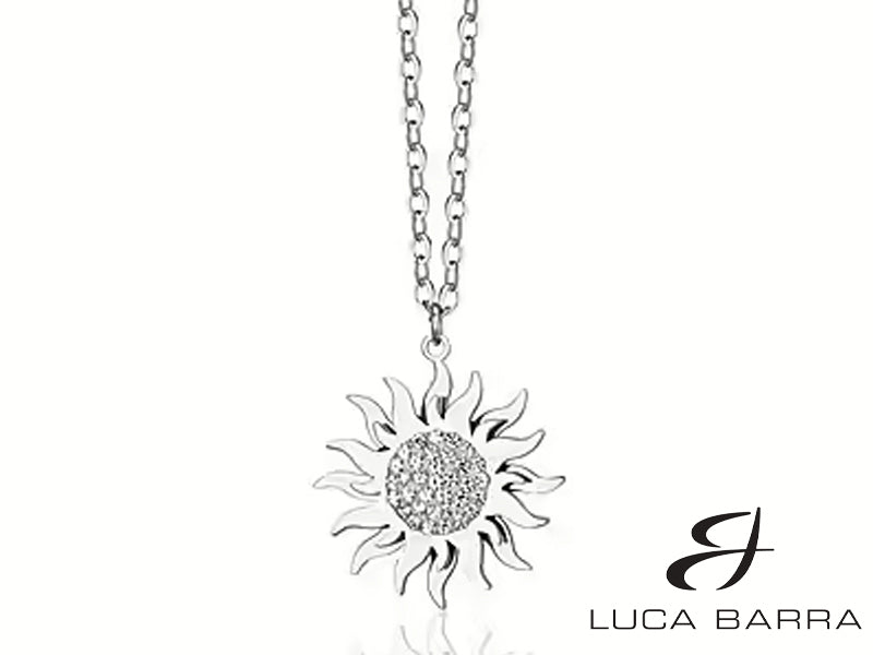 ollana Donna in acciaio con sole girevole e cristalli bianchi