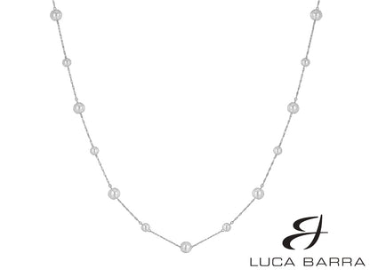 Collana Donna in acciaio con perle grandi e piccole.