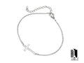 Bracciale Ashvin con croce in acciaio argentata