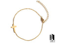 Bracciale Afrodite con croce in acciaio dorata