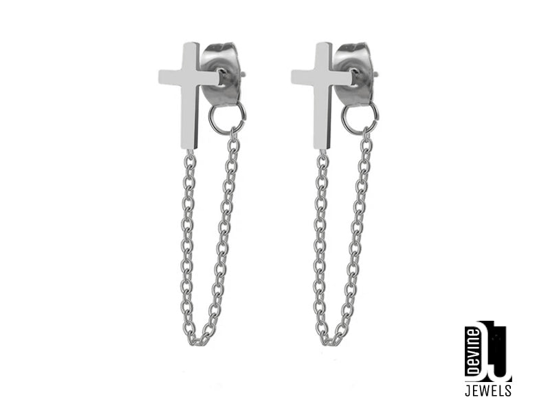 Orecchini Croce Oro Pavè Diamanti Neri Crivelli - Oroshop Orecchini Croce Oro Pavè Diamanti Neri Crivelli - Oroshop