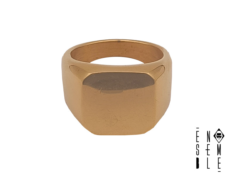 Anello Ensemble uomo in acciaio lucidato dorato