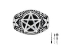 Anello Drudico in acciaio con pentagramma