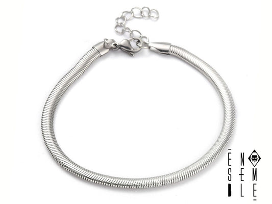 Bracciale Ensemble in acciaio maglia snake piatta