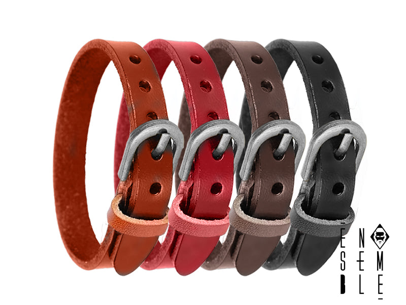 Bracciale Rock cinturino in vera pelle singolo