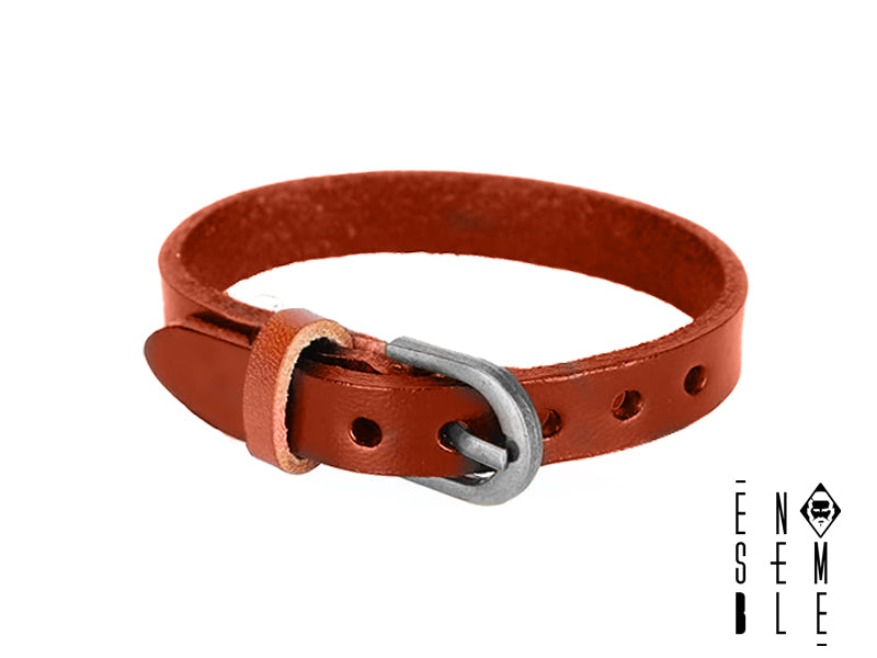 Bracciale Rock cinturino in vera pelle singolo