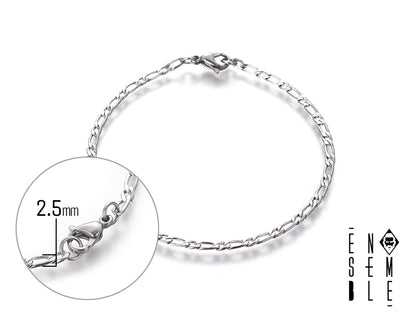 Bracciale Figaro Falir: Eleganza senza tempo - 2.5 mm