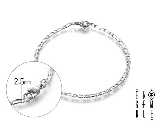 Bracciale Figaro Falir: Eleganza senza tempo - 2.5 mm