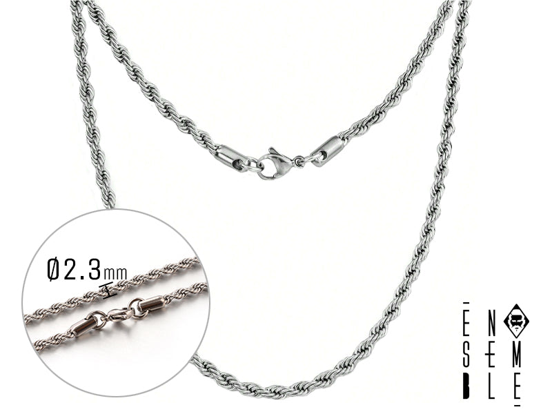 Collana uomo Ensemble maglia Cordicella a spirale ritorta