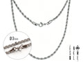 Collana maglia cordicella ritorta in acciaio inossidabile, disponibile in tre misure e dimensioni