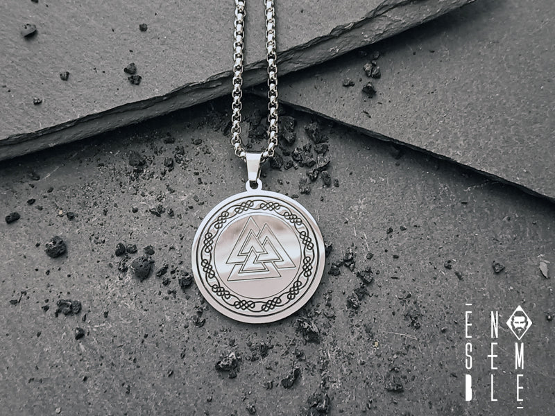 Collana acciaio inossidabile con Valknut viking style