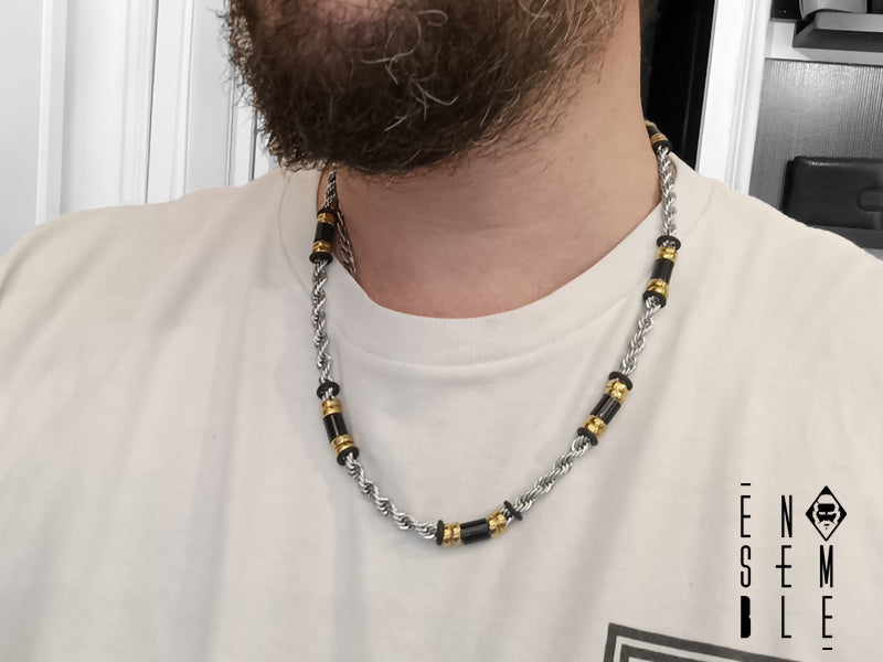 Collana Ensemble indossata in acciaio