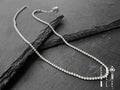 Collana girocollo modello Tennis base in acciaio inossidabile ricoperta di cristalli di cubic zirconia Bianchi da 2 mm