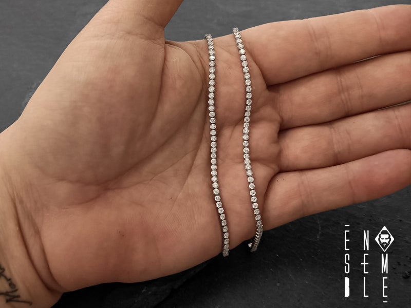 Collana uomo Ensemble tennis con zirconi 2 mm