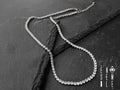 Collana girocollo modello Tennis base in acciaio inossidabile ricoperta di cristalli di cubic zirconia Bianchi da 3 mm