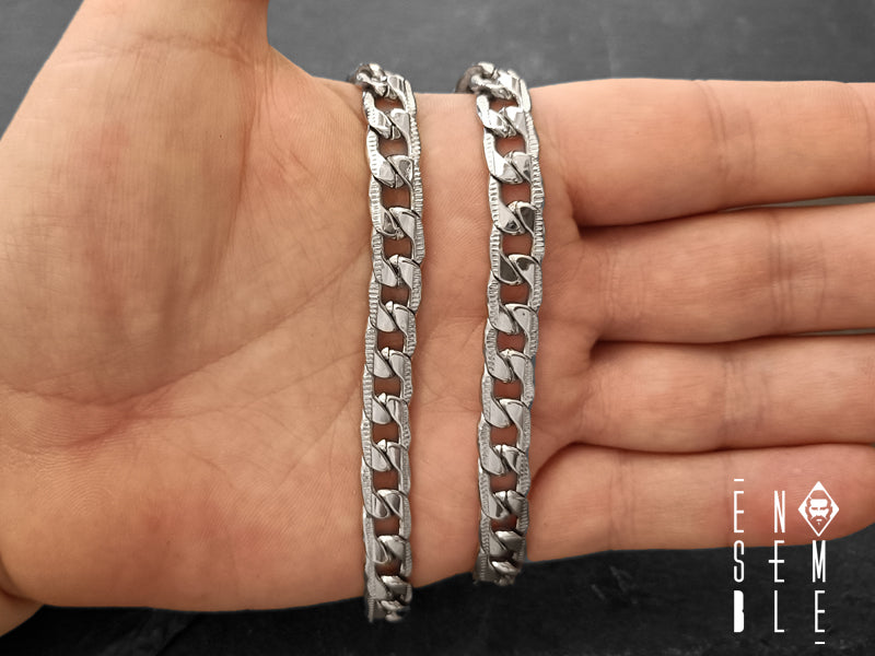 Collana uomo Ensemble maglia Grumetta rigata 9 mm