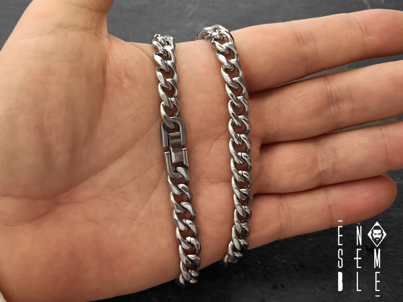 Men's Ensemble Cuban link necklace 9 mm 