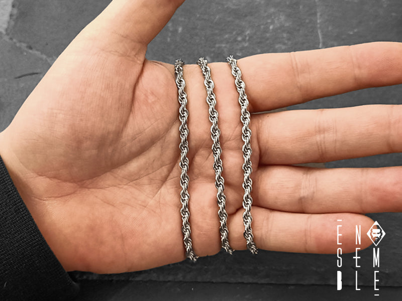 Collana Ensemble in acciaio inossidabile realizzata con maglia a Spirale da 4 mm  