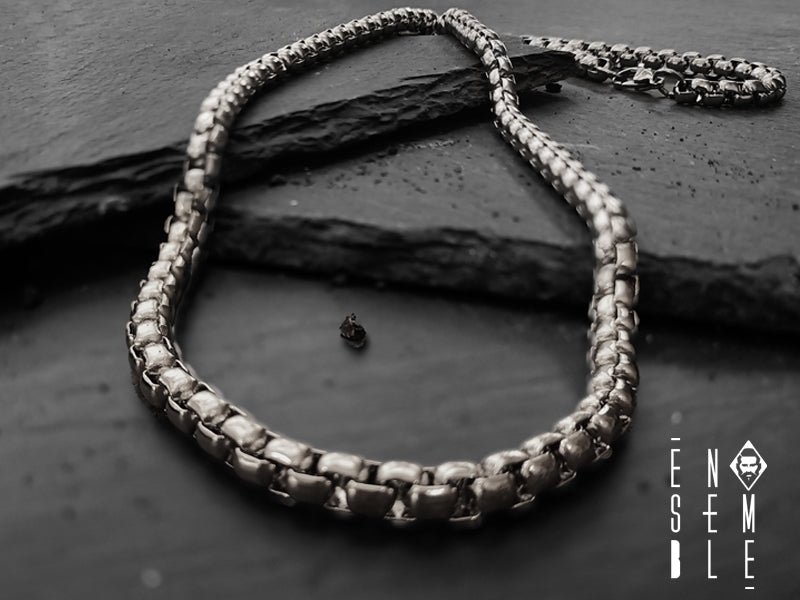 Collana uomo Ensemble maglia Box Chain argentata