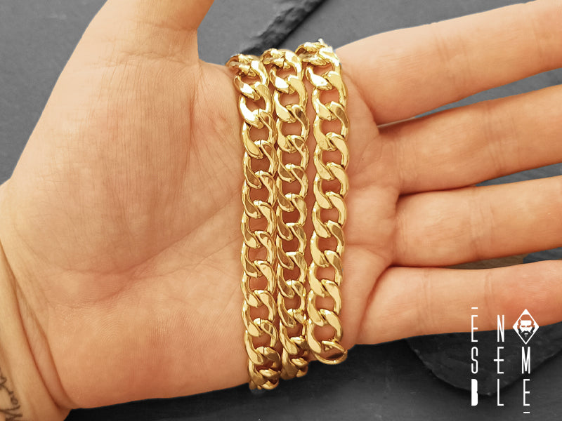 Collana uomo Ensemble maglia Cubana dorata 10 mm
