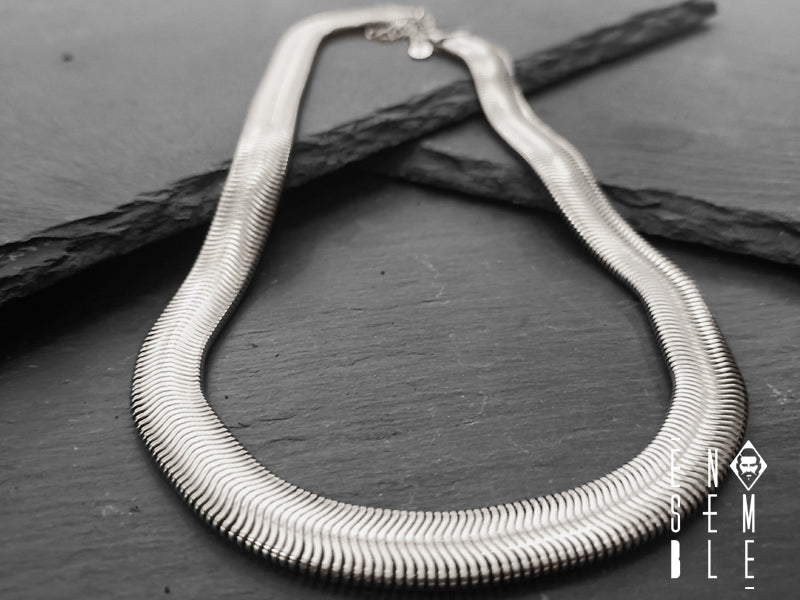 Collana uomo Ensemble snake flat da 10 mm in acciaio