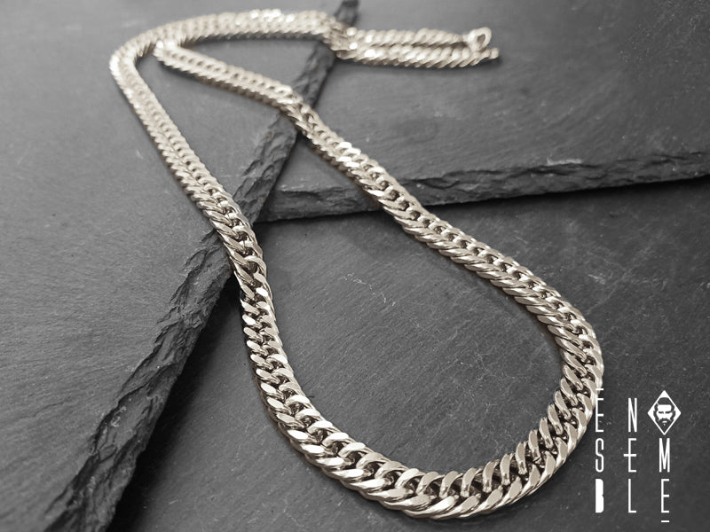 Men's Ensemble Grumetta mesh necklace in 8 mm steel 