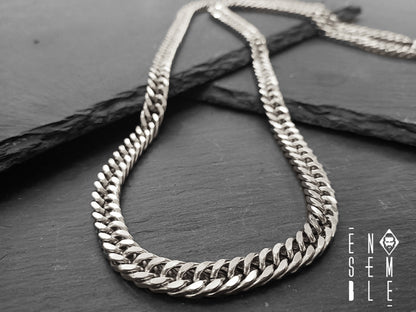 Men's Ensemble Grumetta mesh necklace in 8 mm steel 