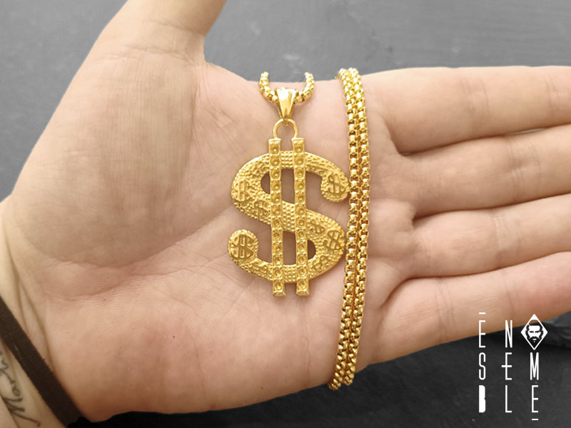 Gold Stainless steel Dollar's necklace by Ensemble collection 