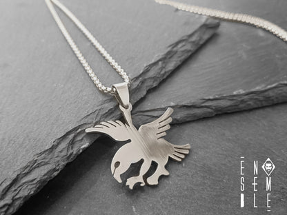 Silver stainless steel eagle necklace